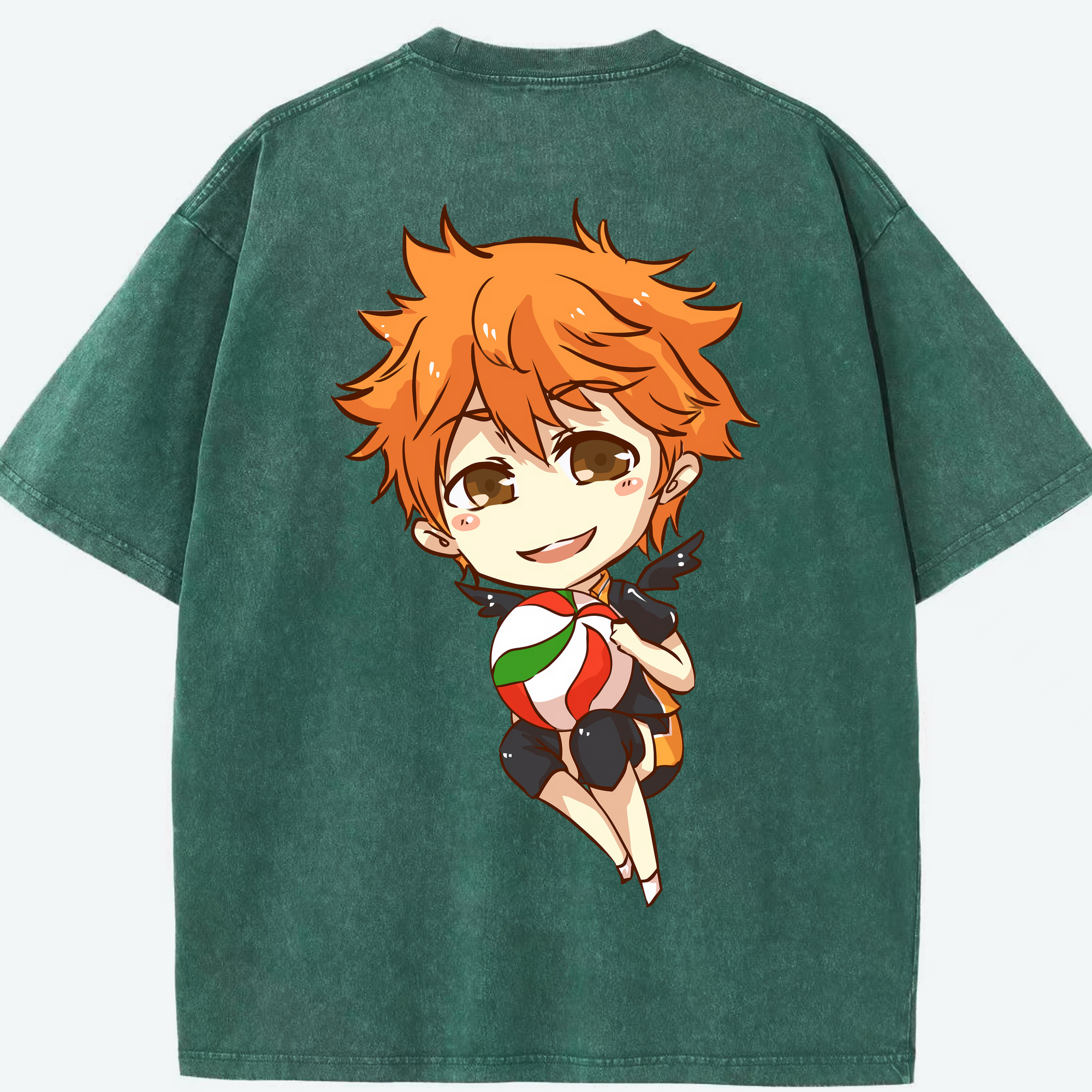（画像用） ハイキュー!! Haikyu!! 綿100% ヴィンテージ風 半袖Tシャツ（背面プリント）
